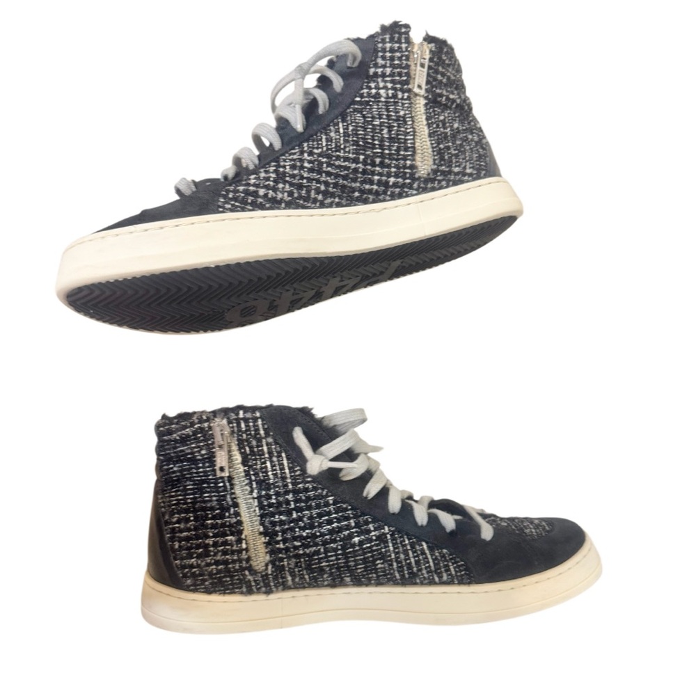 P448 from Bloomingdale’s skate faux fur suede trim high top sneakers size 40 9.5 - Picture 15 of 16